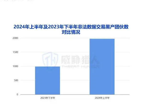 Monitoring of illicit data-trading mafias 1973, almost double the figure for the second half of 2023 (page 8 of the original report)