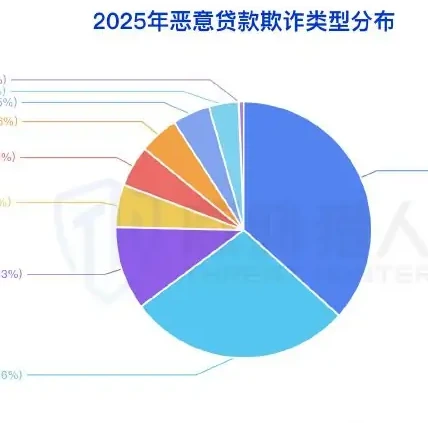 The main type of malicious loan fraud in 2025: top 3: professional debt default, debt optimization, correspondence repair chart (page 10 of the original report)