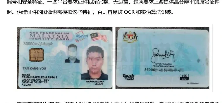 Information charts on key elements in identification material (page 17 of the original report)